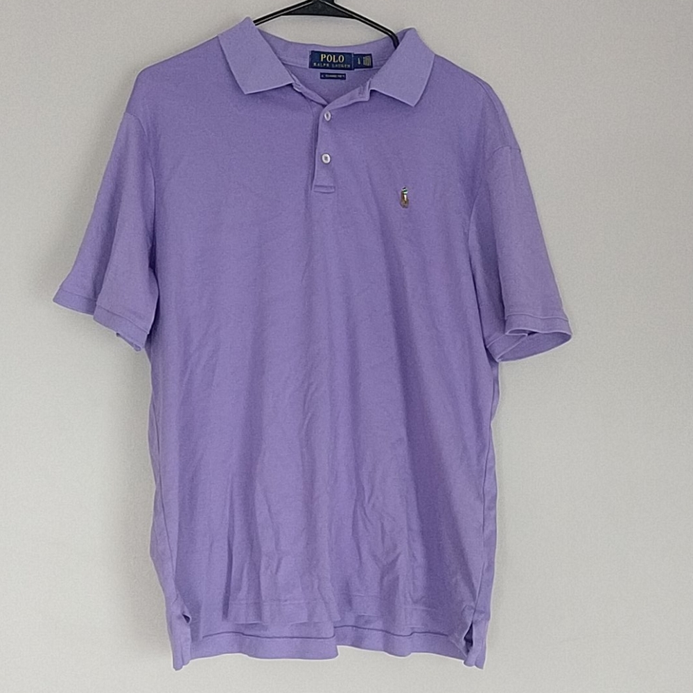 Ralph Lauren Lavender Purple Classic Polo Shirt With Multi Colored Pony Logo